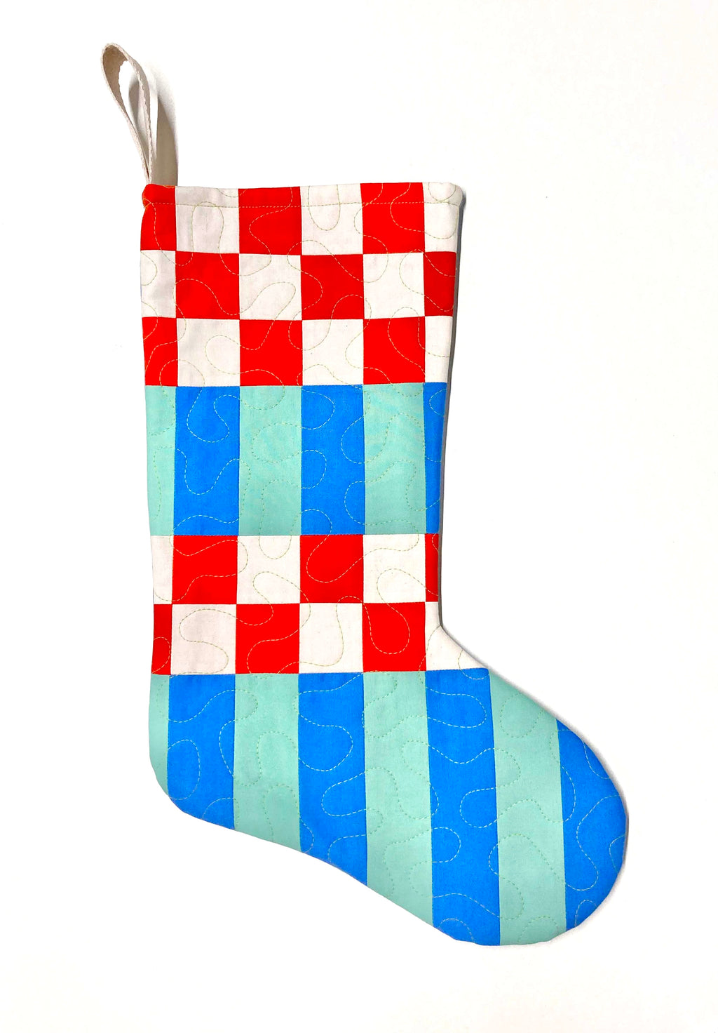 Candy-cane Quilt Stocking