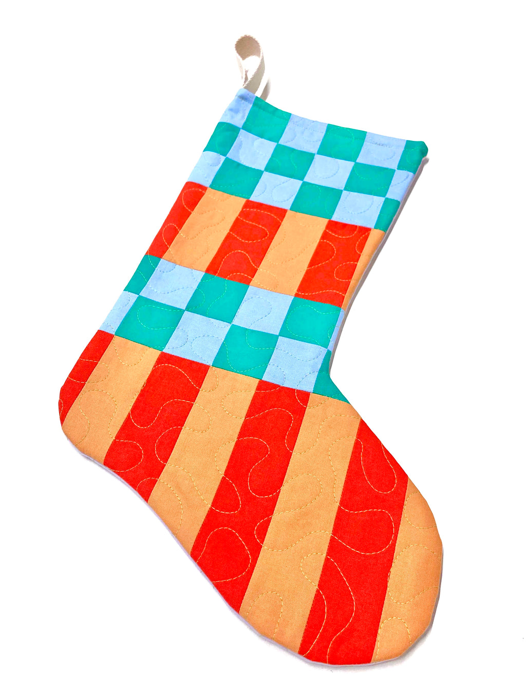 Teal Spice Quilt Stocking